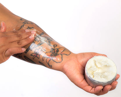 Illumia Aquashea — small-batch body cream with wild-foraged Chaga Mushroom, Raw Shea Butter, and Hyaluronic Acid for intensive barrier repair and whole-body hydration